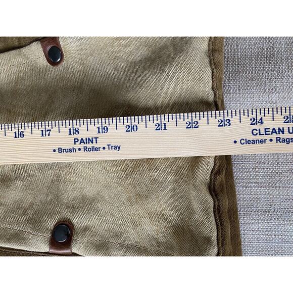 Urban Edge By Canyon Outback Tan Linen Cotton Leather Tote Travel Bag - Picture 9 of 16